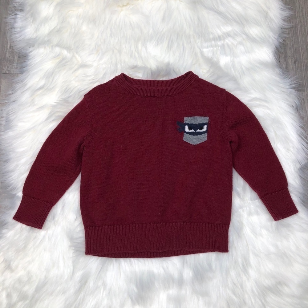 Oshkosh b’gosh Burgundy Ninja Sweater Pullover 18M